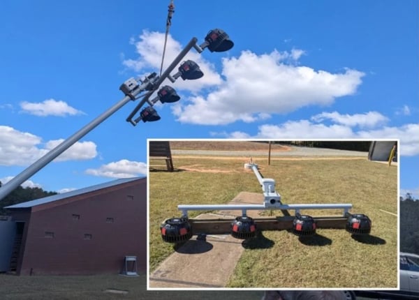 500W LED Sports Light Installation on Athletic Field