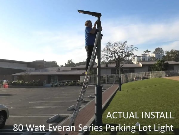 80 watt Everan solar parking lot light