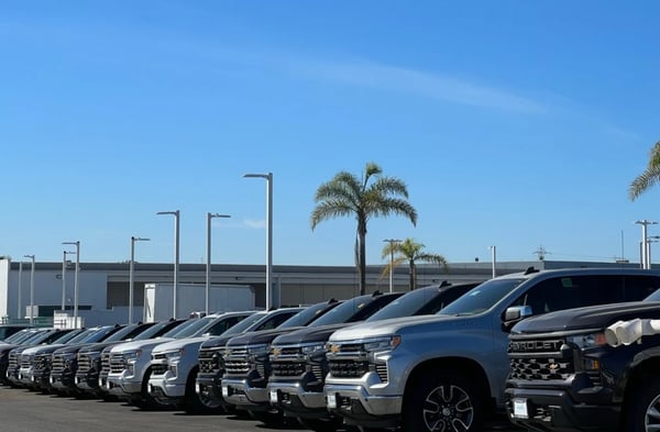 LED car dealership lighting showcasing inventory