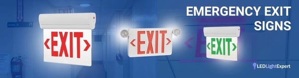 Emergency LED exit signs for commercial buildings