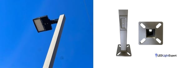 Flexible LED light pole with normal sway in wind