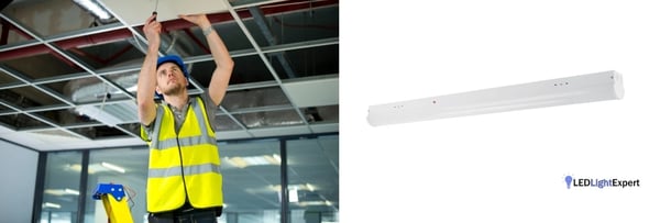 LED linear lighting installation complying with Title 24 California standards