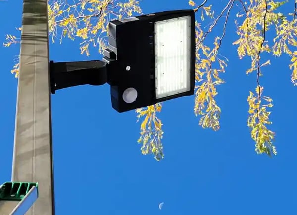 LED parking lot light with motion sensor