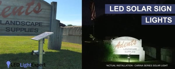 Solar sign light for outdoor commercial sign