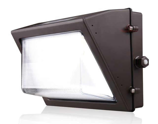 120W Durado IV Series - LED Wall Pack | With Battery Backup & Photocell, Color Selectable 30K/40K/50K, Semi Cut Off, DLC Premium 5.1, Brown