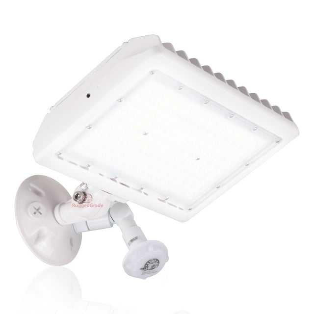 120W Kivo II Series - Motion Sensor LED Flood Light | 17,400 Lumens, 30K/40K/50K, Knuckle Mount, Cover Plate, White,  DLC Premium 5.1