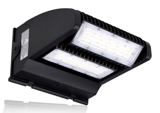 120W Rotate IV Series - LED Wall Pack | With Photocell, 17,100 Lumen, 5000K, Rotating Panels, DLC Premium 5.1, Black