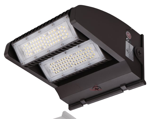 17,100 Lumen - 120 Watt Rotate III Series LED Wall Pack- 5000K - High Efficiency 140 lumen to watt - DLC Premium - Brown Housing