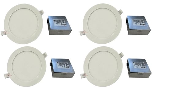 4-Pack - 15W Kalo Series - Can LED Lights | 6 Inch, CCT Selectable 30K/40K/50K, Replaces Canned or Recessed Ceiling Lights