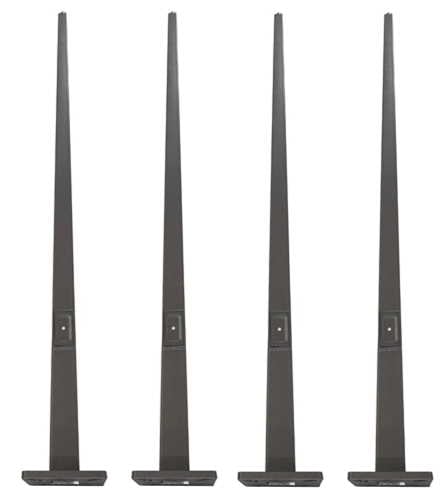 Light Pole Package | 4 x 20 Foot Light Pole, 4 Inch Square Tube Light Pole, Includes Preinstalled Tenon, Hardware Kit and Delivery Included, Black