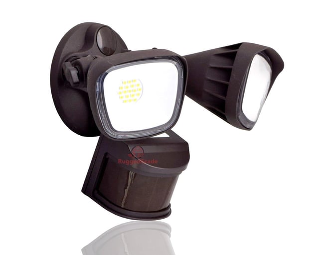20 Watt - Turin II Series LED Security Light - LED Motion Sensor Flood Light - Bronze/ Brown - 2400 Lumen - 240 Degree Sensor- 3000K Warm White