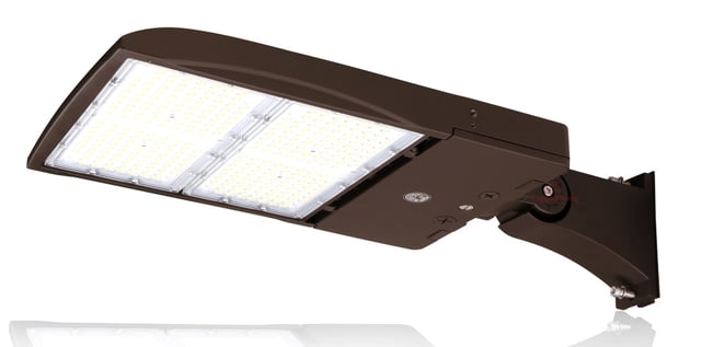300W NextGen IV Series - LED Parking Lot Light | Shoebox, 45,000 Lumen, Color Selectable 30K/40K/50K, Arm Mount, Brown