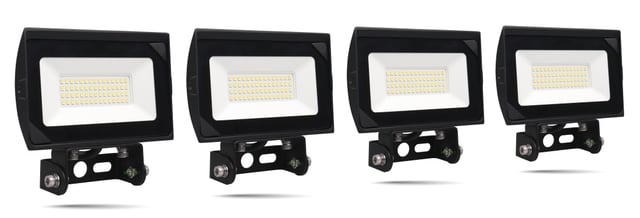 30W Luri Series - LED Flood Light | 4 Pack, 3,450 Lumens, 5000K, Yoke Mount, Hetria Lighting