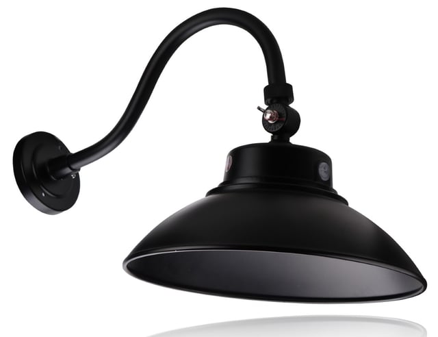 50W Overo X Series - LED Gooseneck Wall Light | With Photocell, 5,500 Lumens, Color Selectable 30K/40K/50K, Bronze