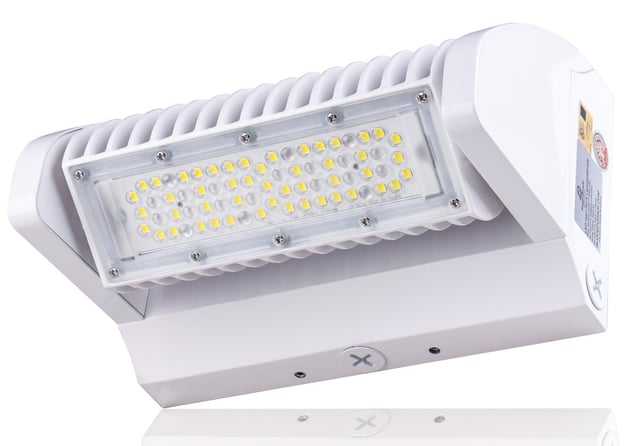 40W Rotate IV Series - LED Wall Pack | 5,700 Lumens, Color Selectable 30K/4000K/50K, Rotating Panels, DLC Premium 5.1, White