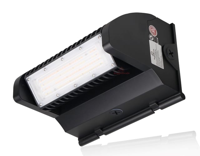40W Rotate IV Series - LED Wall Pack | 5,800 Lumen, Color Selectable 30K/40K/50K, Rotating Panels, DLC Premium 5.1, Black