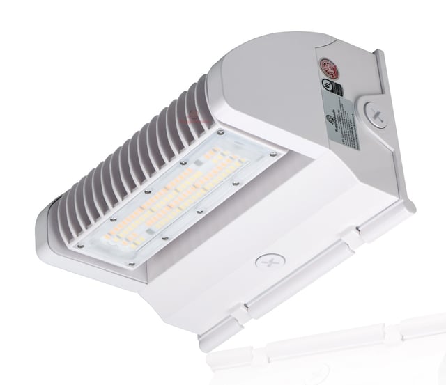 40W Rotate IV Series - LED Wall Pack | With Photocell, 5,700 Lumen, Color Selectable 30K/40K/50K, Rotating Panels, DLC Premium 5.1, White