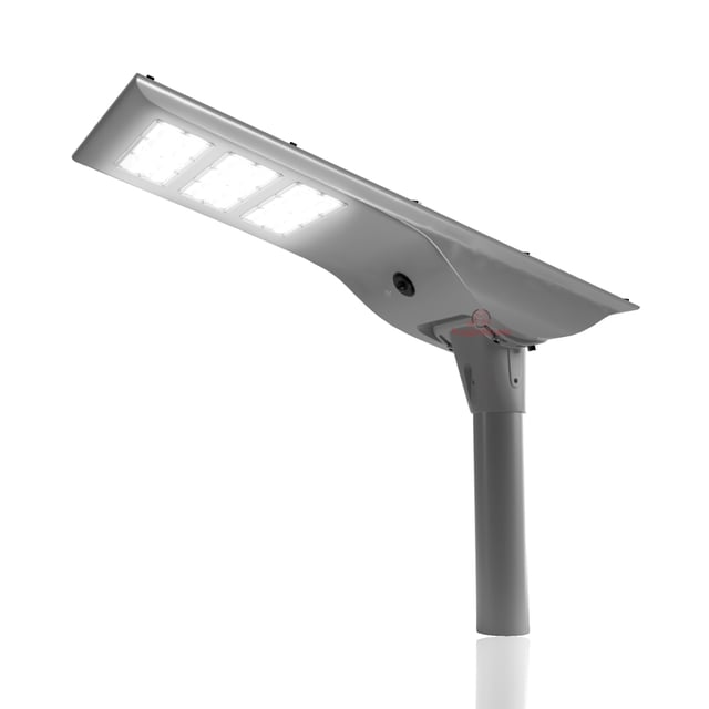 50W Everan II Series - Solar LED Street Light | With Motion Sensor, 8,500 Lumens, Commercial Grade, 5000K, Gray