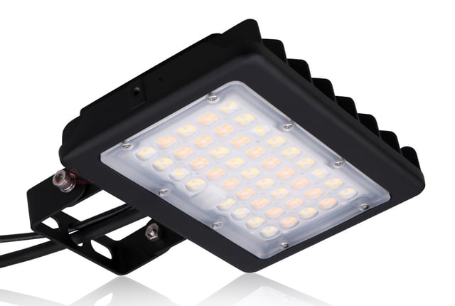 50W Kivo II Series - LED Flood Light | With Photocell, 7,150 Lumens, Wattage & Color Selectable 30K/40K/50K, Yoke Mount, DLC Premium 5.1