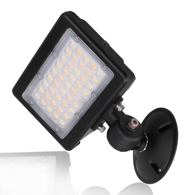 50W Kivo II Series - LED Flood Light | With Photocell, 7,150 Lumens, Wattage & Color Selectable 30K/40K/50K, Round Surface Mount, DLC Premium 5.1