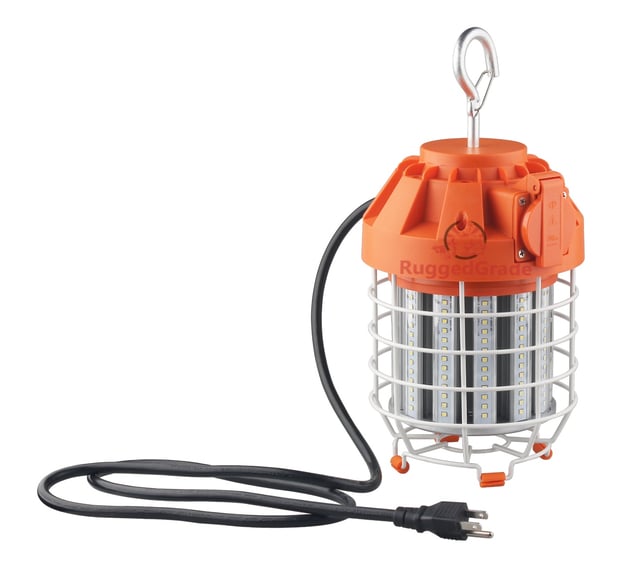 60W Dracor Series - LED Temporary Light | 7,800 Lumens, LED Construction Lights, Plug Port for Easy Connection, Fast Clip