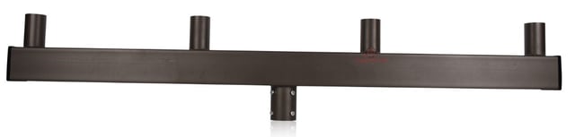 Quad Bullhorn Mount | Quad in-line Tenon, Low Profile, 4 Light Head Pole Adapter, Brown