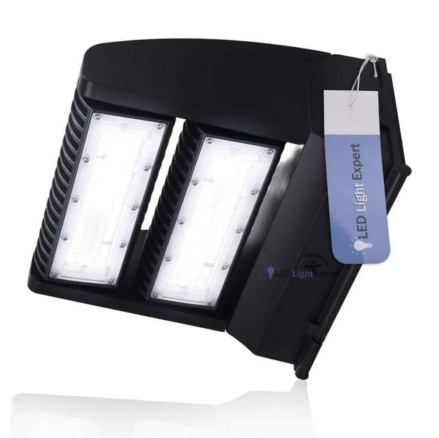 80W - Revolv Series - LED Wall Pack - 11,600 Lumen - 5000K - Wattage Selectable - Black Housing - LED Light Expert