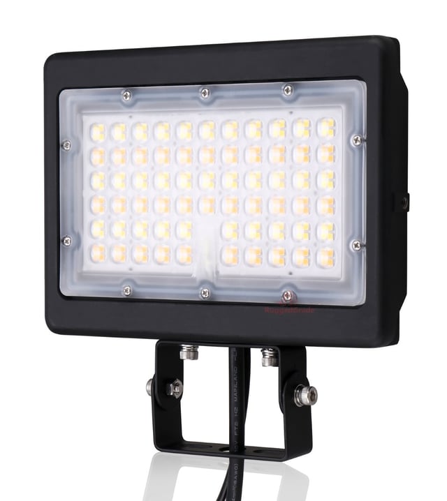 80W Kivo II CS Series - LED Flood Light | With Photocell, 11,600 Lumens, Color Selectable 30K/40K/50K, Yoke Mount, DLC Premium 5.1