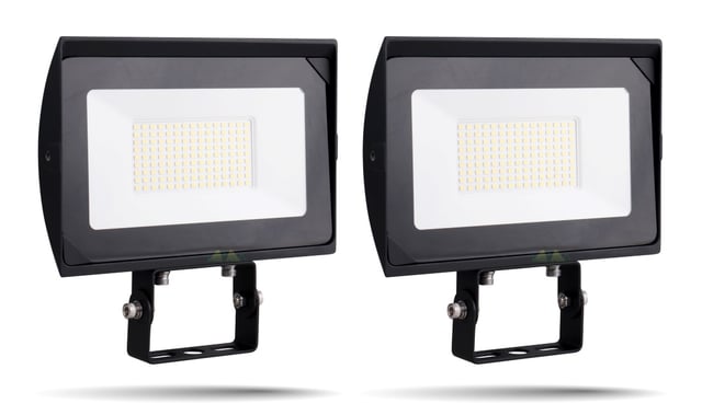 80W Luri Series - LED Flood Light | 2 Pack, 9,200 Lumens, 5000K, Yoke Mount, Hetria Lighting