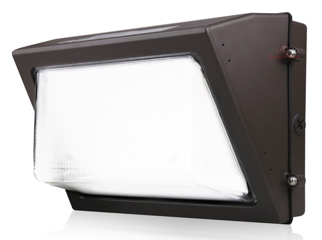 60W Durado IV Series - LED Wall Pack | With Photocell, 8,700 Lumens, Color Selectable 30K/40K/50K, Semi Cut Off, DLC Premium 5.1, Brown