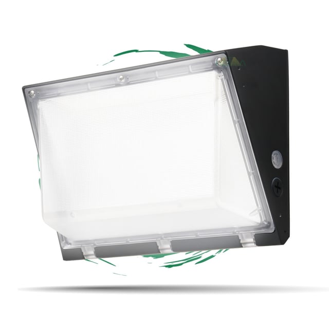 80W Blade Series - LED Wall Pack Light | With Photocell, 9,600 Lumens, 5000K, Hetria Lighting