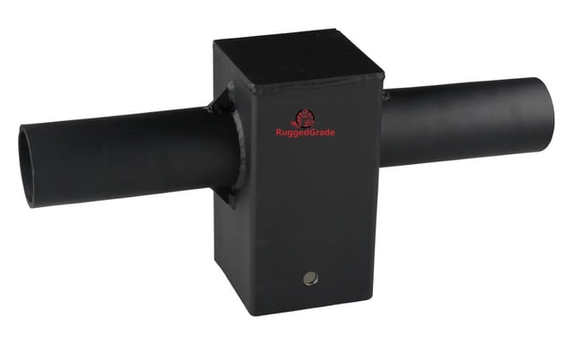 Double Tenon Adapter | For 4 inch Square Pole, Light Pole Adapter for Slip Fit Mount, Black