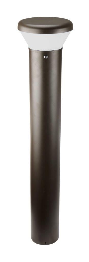 26W - LED Bollard Light | 3,200 Lumens, Color Selectable, 30K/40K/50K, Frosted Lens, Bronze