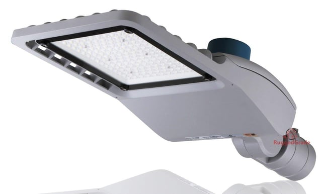 120W Mongoose Series - LED Street Light | With Photocell, 17,400 Lumens, 5000K, DLC Premium 5.1, Silver