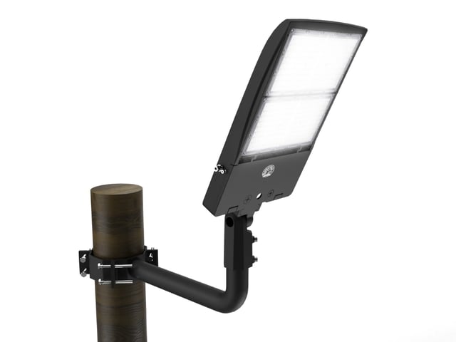 NextGen IV Series - Light Pole Package | 1 x 300W Parking Lot Light + Wrap Around Mount for Wood Poles 7