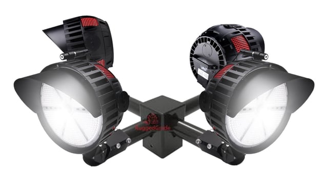 StadiumPro V Series - Light Pole Package | 4 x 500 Watt Sports Light 40° Lens + Square Quad Tenon Adapter, Black