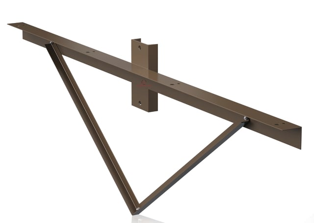Wood Pole Light Bracket - Four Light Version  - Brown Housing 