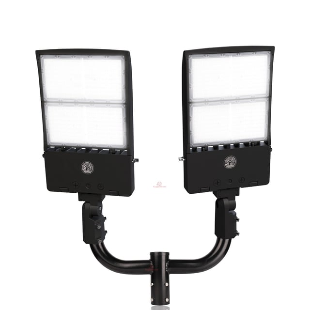 Light Pole Package | 2 x 300W Sports Light + Double Bullhorn, Black