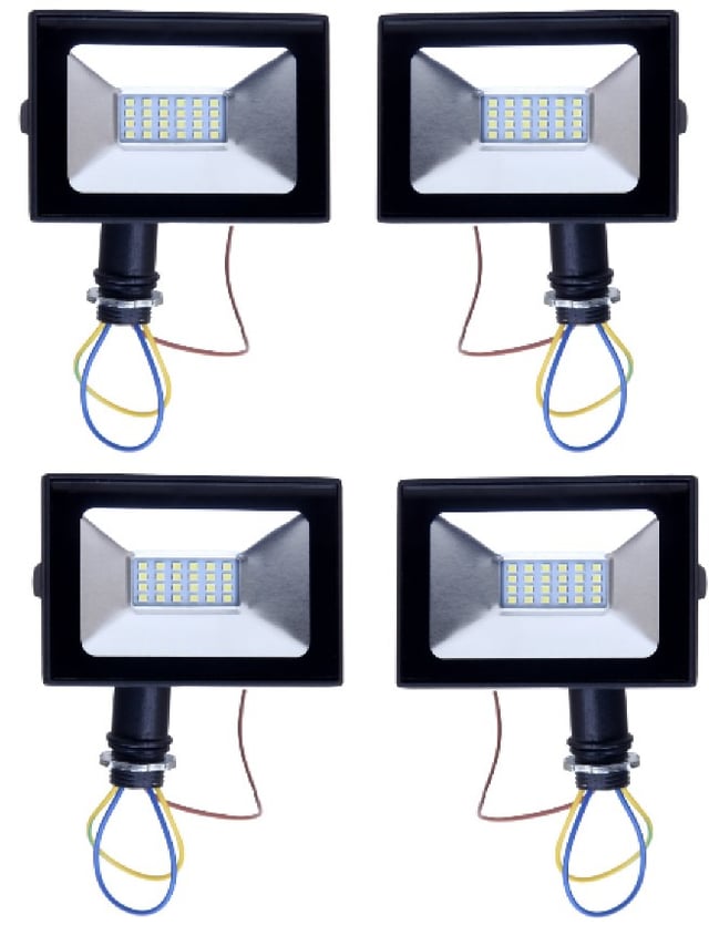 4 Pack-10W - LED Flood Light | 1,100 Lumens, 5000K, Knuckle Conduit Mount, Brown