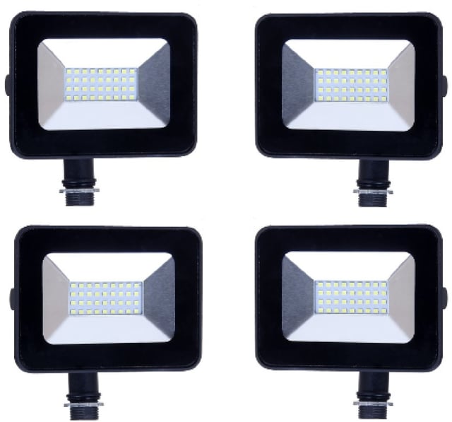 20 Watt - LED Flood Light - 2,200 Lumens - 5000K - Knuckle Conduit Mount - White Housing 