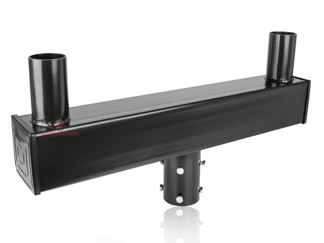 Dual Bullhorn Mount |Low Profile Dual Tenon Adapter, 2 Light Pole Adapter for Slip Fit, Goes Over Tenon 2 3/8 inch, Black