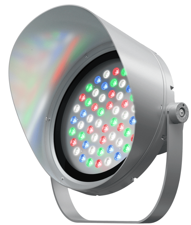150 Watt LED Spot Light - RGBW - 15,000 Lumen - 3 Degree Beam Angle - Flood Mount - Without photocell 