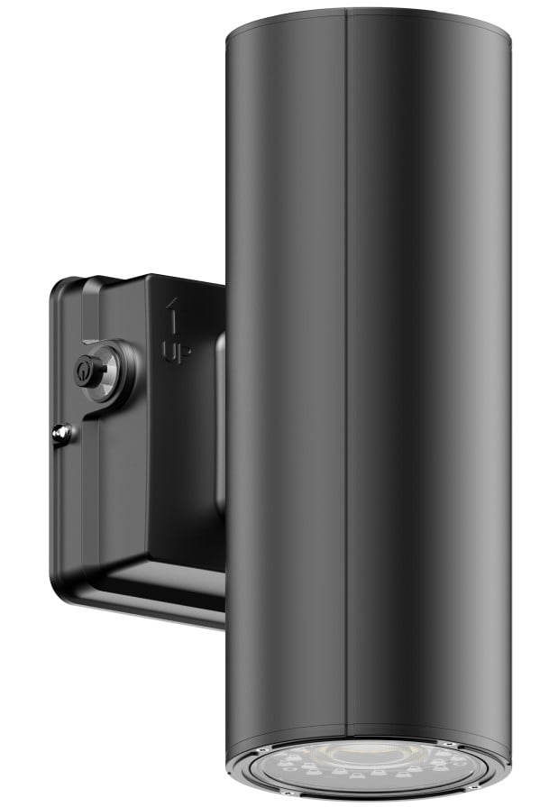20W - LED Wall Sconce | Sconce Wall with Photocell, Cylinder, Wattage Selectable, Color Selectable 30K/40K/50K, Bronze