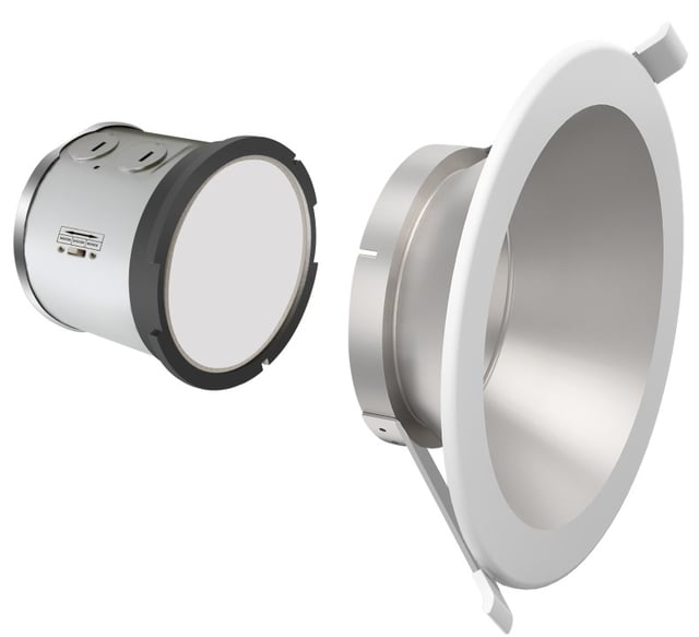 Wattage Selectable - 20 Watt - LED Down Light - CCT Selectable 30K/35K/40K Directly on Fixture - Replaces Recessed Can Light - Select From 6 or 8 Inch Trim