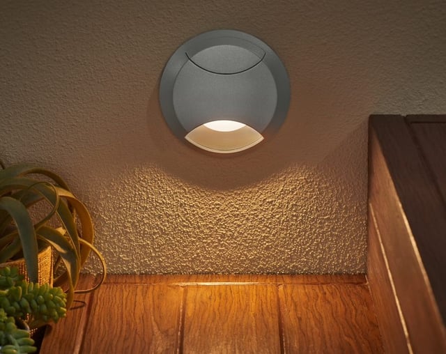 8 Pack-2W Stella Terra Series - LED Deck Light | Round Design, 2700K, 12-15V DC Low Voltage, Silver