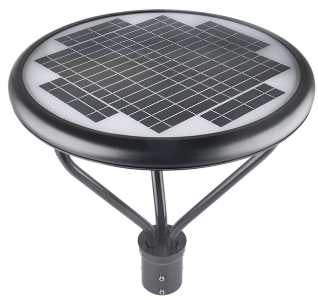 40W Kuma Series - Solar LED Post Top Light | PIR Motion Sensor, 5,000 Lumens, Solar Area Light, Slip Fit Mount, Black