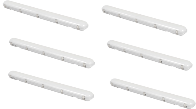 Color Selectable 3000K/4000K/5000K - 4 Foot LED Vapor Tight Light - Waterproof IP65 Light - 40W/50W/60W watts - 7800 Lumens (Pack of 6)