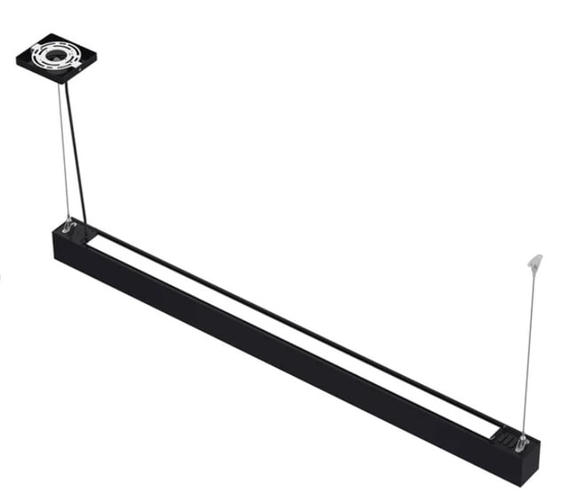 50 Watt - 4 Foot LED Strip Light - Up/Down Adjustable - 6500 Lumens - Color Selectable 35K/40K/50K - Wattage Selectable - Black - With Canopy Mount