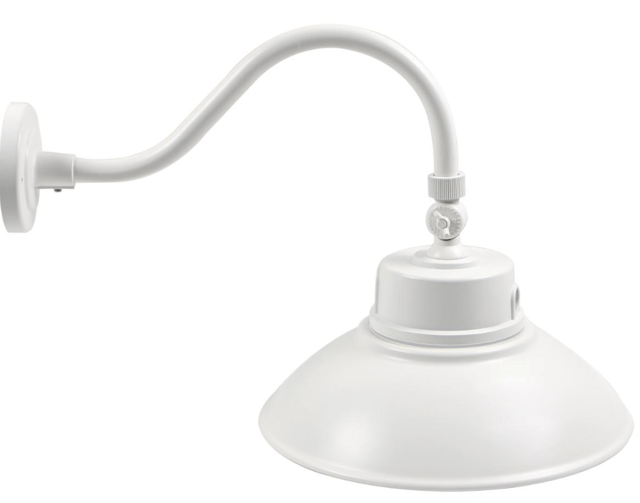 50W Overo X Series - LED Gooseneck Wall Light | With Photocell, 5,500 Lumens, Color Selectable 30K/40K/50K, White