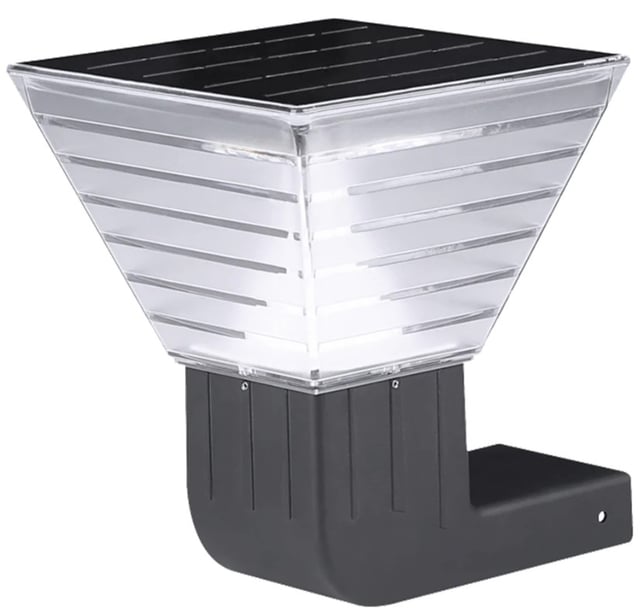 Solar 5 Watt - LED Square Wall Mount  -  333 Lumens - 5000K - Brown Housing